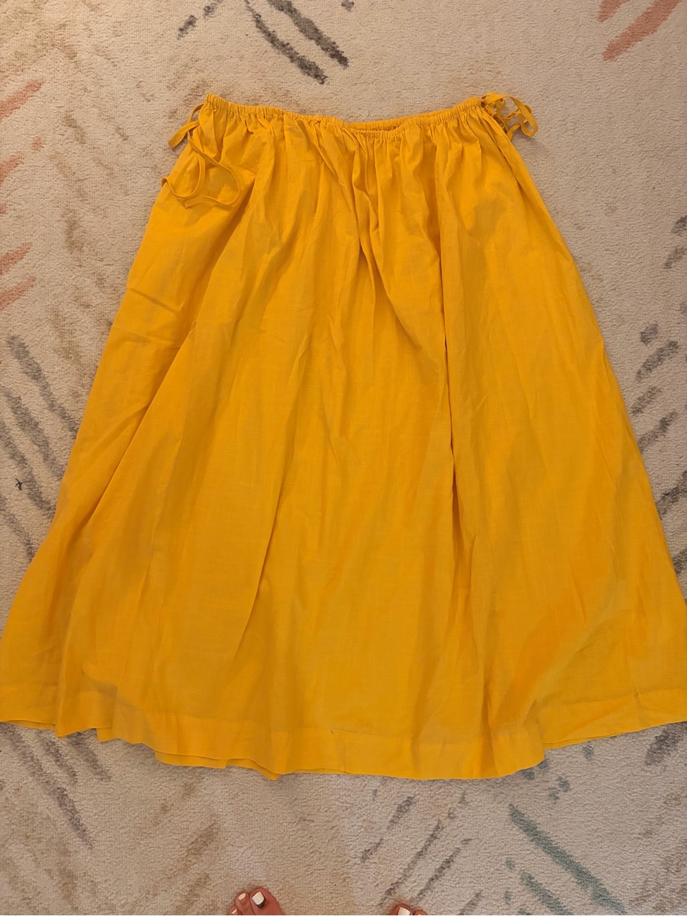 NWOT 100% cotton Lisa Says Gah yellow Avery midi skirt medium - Picture 2 of 6